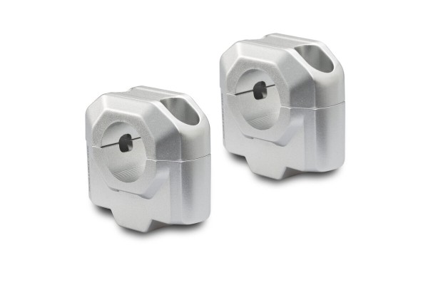 SW-Motech Elevador de manillar, plata para manillar Ø 28 mm, H=30 mm para Yamaha Ténéré 700 - SW Motech