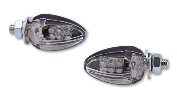 HIGHSIDER Smart Drop Indicador LED carcasa negra / lente transparente (par), delantero y trasero