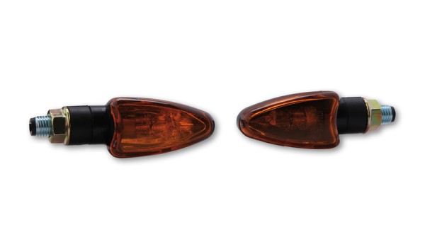 Bombillas HIGHSIDER Smart Arrow Mini carcasa de intermitente negra / lente naranja (par), delantera y trasera