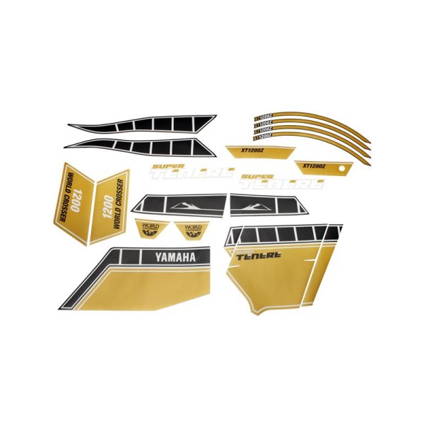 Original Yamaha XT1200Z Super Ténéré Sticker Set Worldcrosser Amarillo