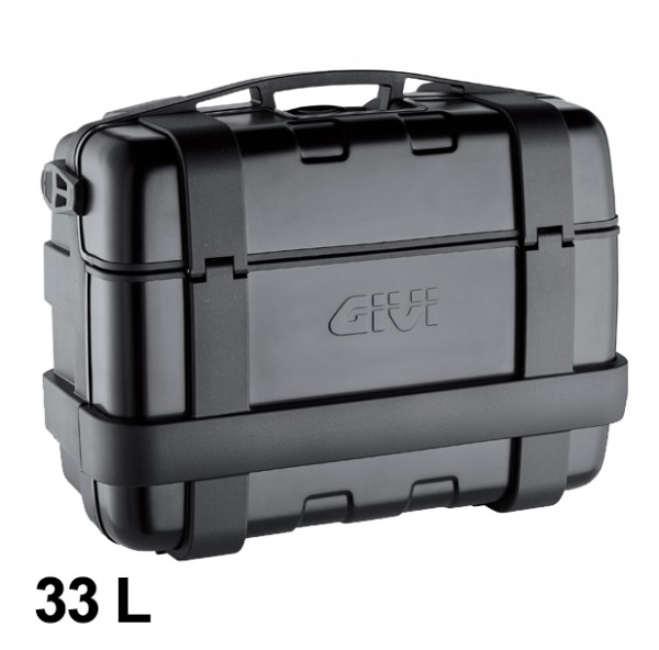 Maleta Trekker 33 litros MONOKEY con tapa de aluminio negra Givi