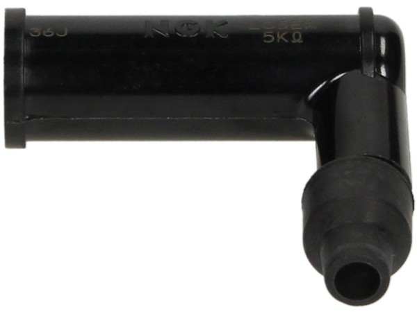 Conector de bujía NGK, L05EA, negro, ángulo de 90°, para tuerca de conexión, diseño especial