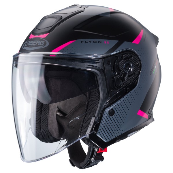 Casco Caberg Flyon II Boss mate-negro/gris-fucsia