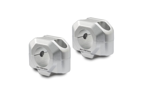 SW-Motech Elevador de manillar, plata para manillar Ø 28 mm, H=20 mm para Moto Guzzi V100 Mandello /S - SW Motech
