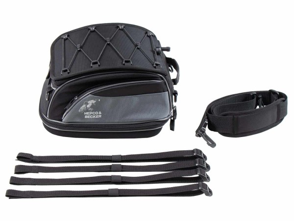 Bolsa trasera Street negra, fijación universal al cinturón, Hepco & Becker