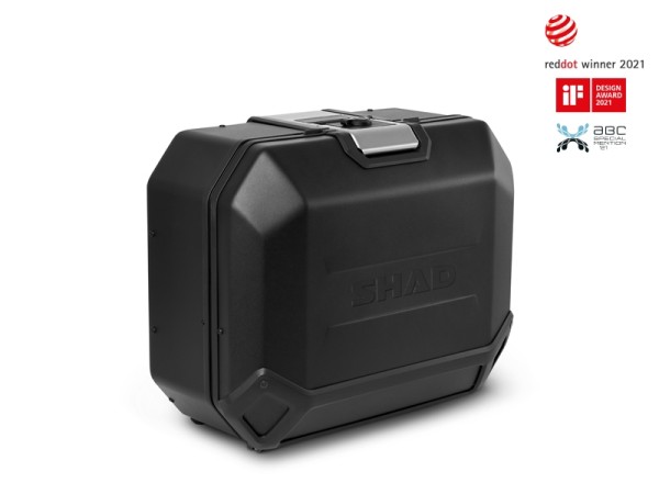 Maleta lateral Terra TR36, derecha, aluminio negro, 36 l