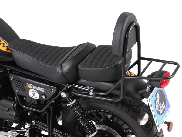 Sissybar con portaequipajes negro para Moto Guzzi V9 Bobber/Special Edition (21-) Original Hepco & Becker