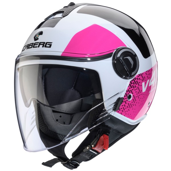 Casco Caberg Riviera V4 X Alfa blanco/negro-fucsia