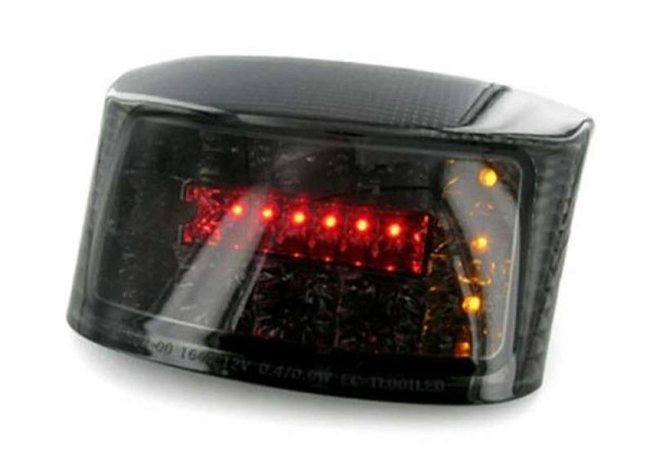 Piloto trasero LED Bihr negro con intermitentes integrados, homologado CE MBK Booster 50 - Yamaha BW'S