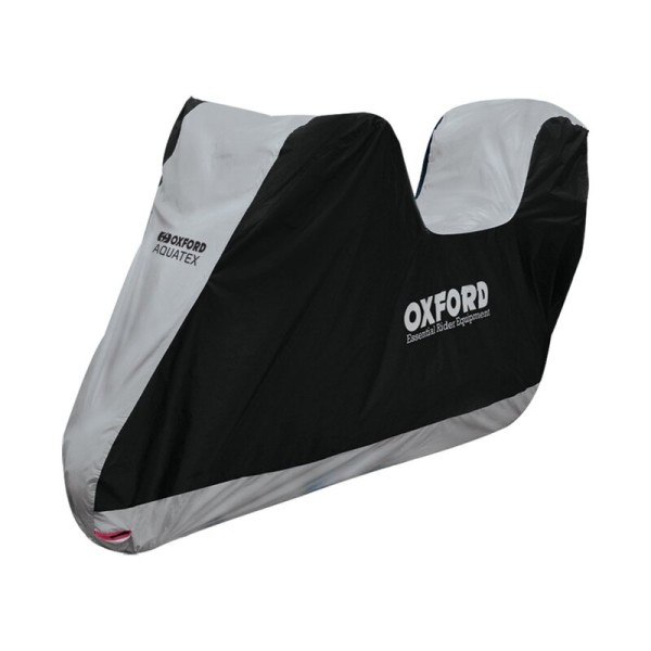 Funda Oxford para Interior / Exterior Aquatex Negra/Plata - Moto / Scooter con Topcase - XL