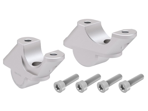 Elevador de manillar H=30 mm con desplazamiento 21 mm atrás plateado para BMW R 1250 RS (19-) (sólo para manillares RS)