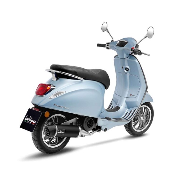 Sistema de escape completo LeoVince SBK Nero para Vespa Primavera 125, acero inoxidable negro, E-certificate