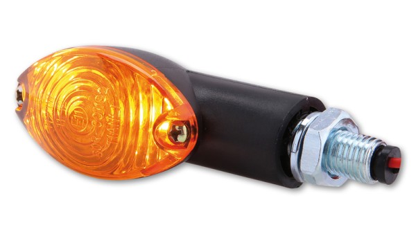 Bombillas HIGHSIDER Smart Cateye Mini carcasa de intermitente negra / lente naranja (par), delantera y trasera
