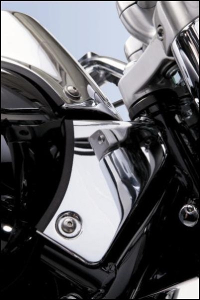 Tapa del cabezal de dirección derecho, cromada para Suzuki VL1500 BJ. 2005-2007/ VL1500 BJ. 1998-2004