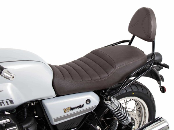Sissybar sin portaequipajes marrón para Moto Guzzi V7 850 Special/Stone/Centenario (21-24)