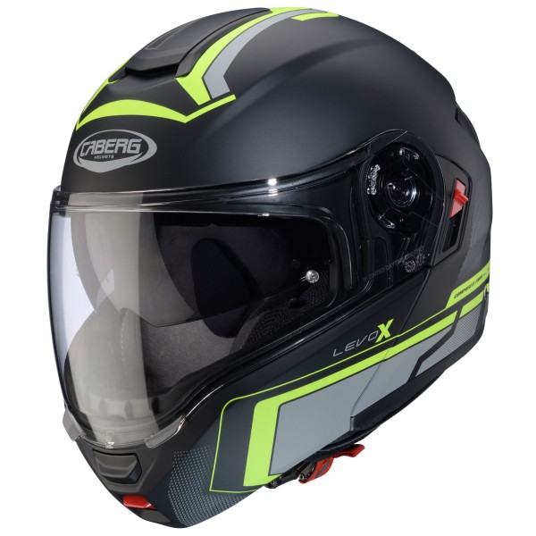 Casco Caberg Levo X Elite mate-negro/antracita-fluo-amarillo