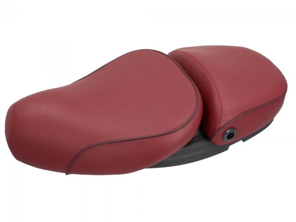 Asiento Vespa 2 plazas de cuero genuino rojo para LX 50-150cc Touring, ET2/ET4 /LX/LXV/S 50-150cc-