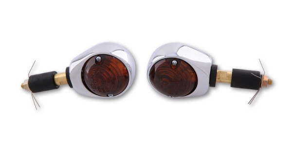 HIGHSIDER Bombilla inteligente ojo de buey indicador de fin de manillar carcasa cromada / lente gris humo (par), antes de