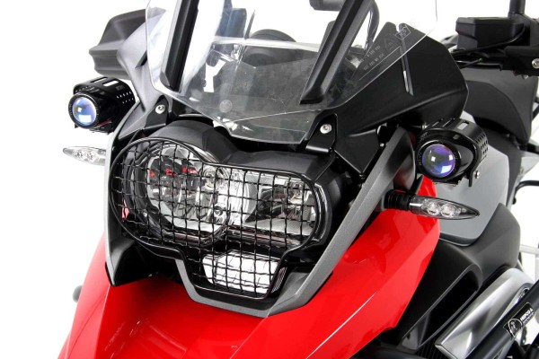 Rejilla protectora de faros negra para BMW R 1200 GS LC (2013) Hepco & Becker