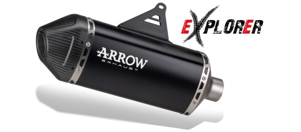 Escape ARROW EXPLORER de aluminio negro con embellecedor de carbono para BMW R12 G/S (25-)