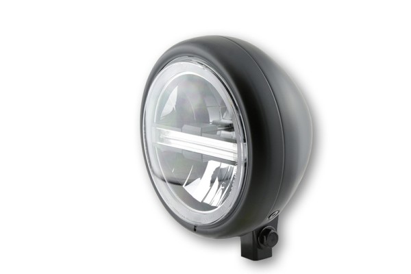 HIGHSIDER pro 5 3/4 pulgadas Faro delantero Pecos Tipo 6 LED Negro Mate Con TFL, Homologado E (1ud.)