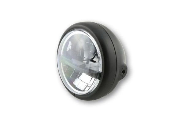 HIGHSIDER pro 5 3/4 pulgadas faro Pecos Tipo 5 LED negro, lente negra, iluminación lateral