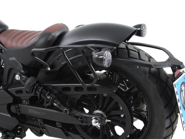 Portabolsas de cuero Cutout negro para Indian Scout Bobber (2017-)