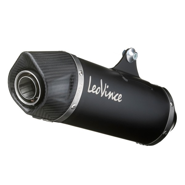 Sistema de escape LeoVince SBK Nero Evo 2, acero inoxidable, slip on para Yamaha X-MAX 400 (Bj.13-16)