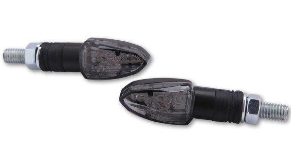 HIGHSIDER Smart Lizzard Indicador LED carcasa negro / lente gris humo (par), delantero y trasero