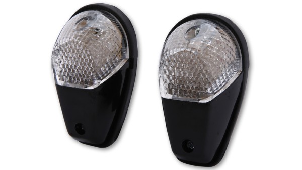 HIGHSIDER Indicadores de carenado inteligentes Carcasa del indicador LED negro / lente transparente (par), delantero y trasero
