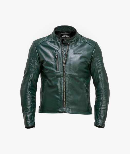 Moto Guzzi chaqueta de cuero verde incl. protectores