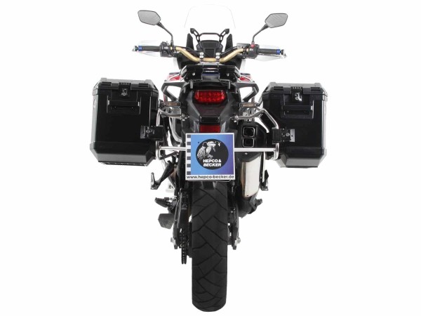 Maletín recortable Xplorer negro + soporte recortable para Honda CRF 1000 Africa Twin (16-17) Hepco & Becker