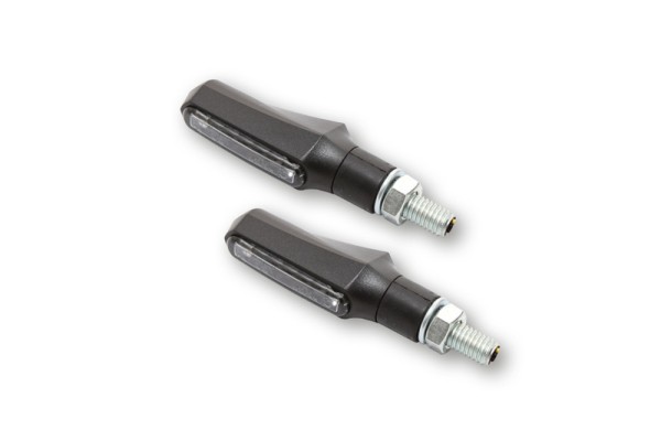 HIGHSIDER Smart Shorty-Fin LED 3in1 intermitente/luz trasera carcasa negra / lente gris humo