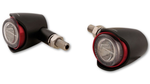 HIGHSIDER pro Akron-X Piloto trasero LED, luz de freno, intermitente negro/tintado 3en1, homologado E (par)