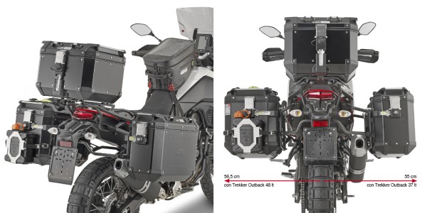 Portamaletas lateral PL ONE-FIT para maletas Trekker Outback para Yamaha Tenere (Bj.19-24) Givi
