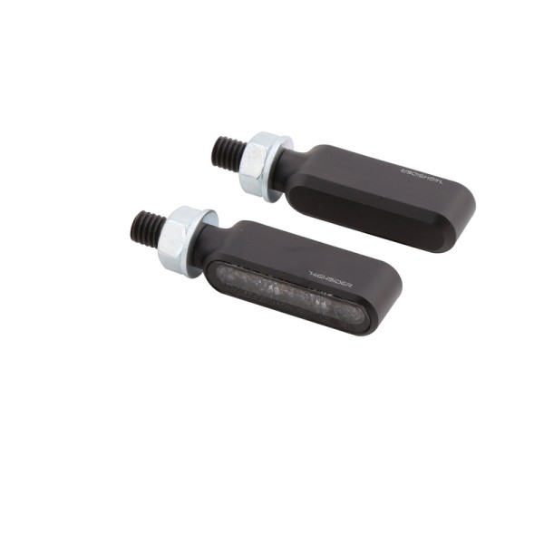 HIGHSIDER Pro Bronx-MX Carcasa de intermitente LED negro / lente gris humo (par), delantero y trasero