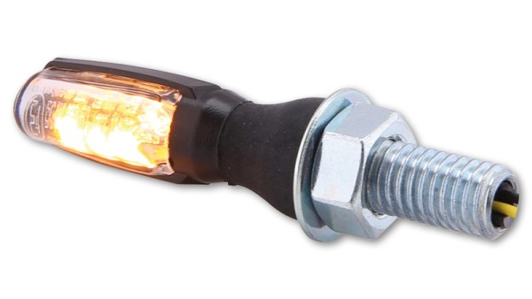 HIGHSIDER Smart Spark Indicador LED carcasa negra / lente transparente (par), delantero y trasero