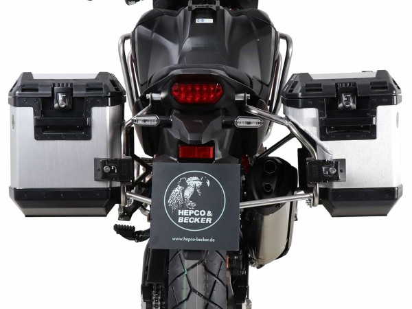 Juego de maletas recortables Xplorer plata + soporte recortable plata para Honda CRF 1100 Africa Twin (20-21)