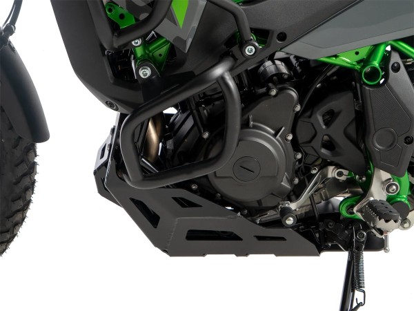 Placa de protección del motor negra para Kawasaki KLE 500 / SE (26-) Hepco & Becker