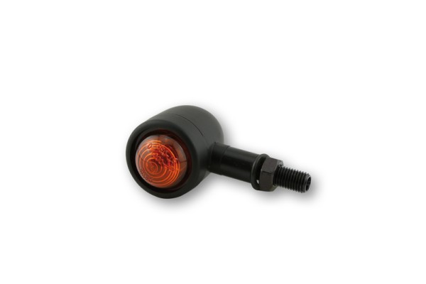 HIGHSIDER Smart Old School Tipo 1 bombilla intermitente carcasa negro / lente naranja (par), frontal y hi