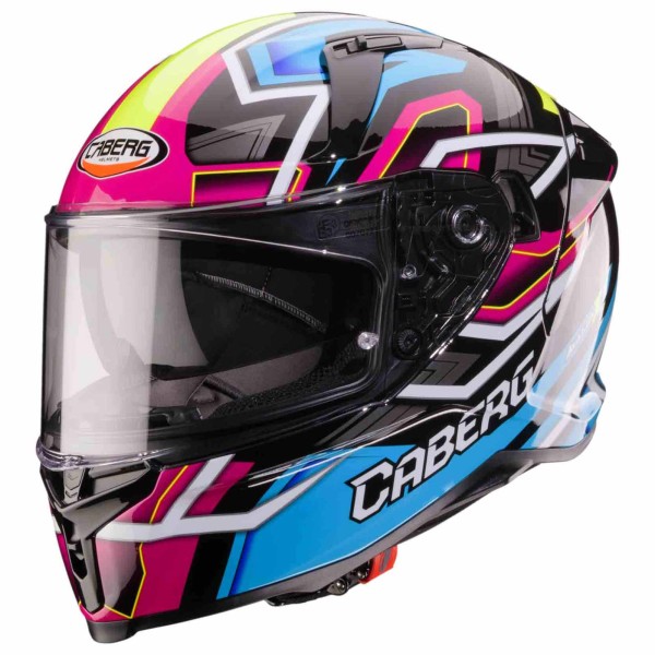 Casco Caberg Avalon X Brama negro/azul claro-fluo-amarillo-fucsia