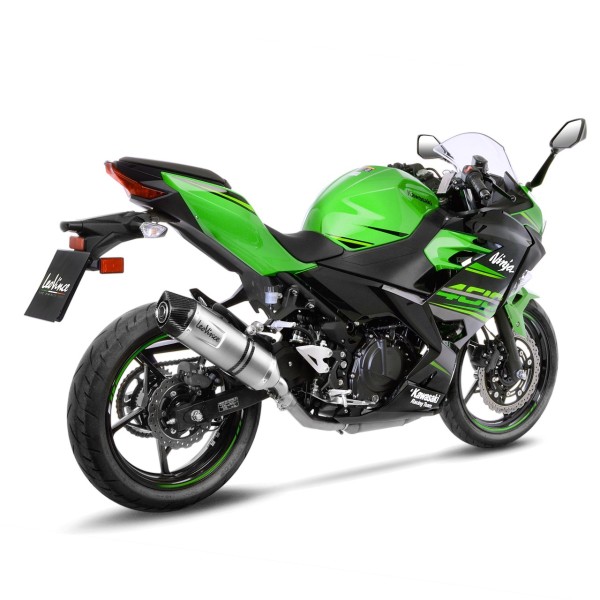 Sistema de escape LeoVince LV One Evo para Kawasaki Ninja 400 /Z 400, plateado, slip on, E-certificate