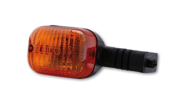 HIGHSIDER Indicador de bombilla estilo Smart Duc carcasa negra / lente naranja (pieza), delantera derecha y H