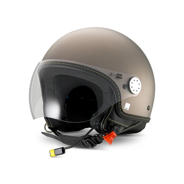Casco jet Vespa Visor 4.0 Grigio Ottimista Mate - Bluetooth - L