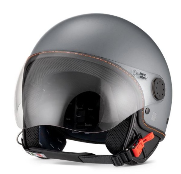 Casco Vespa jet, Vespa Visor LangHe, gris/titanio (707/C)