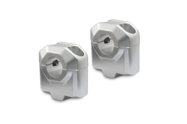 SW-Motech Elevador de manillar, plata para manillar Ø 22 mm, H=30 mm para Kawasaki Versys 650 - SW Motech