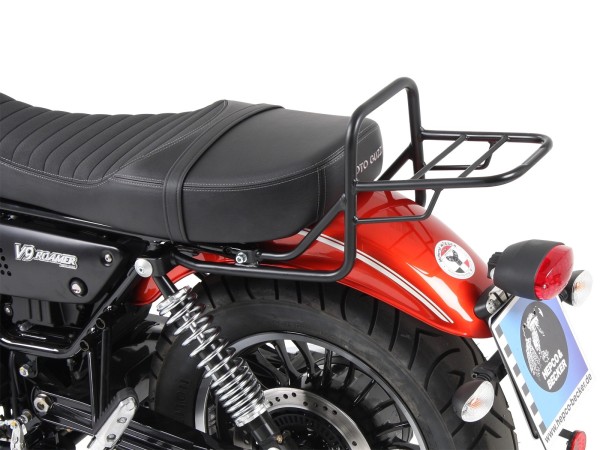 Portaequipajes tubular Topcaseträger cromado para el modelo V 9 Bobber (Bj.17-) con asiento largo