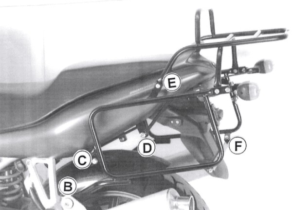 Portaequipajes tubular superior y portaequipajes lateral negro para Ducati 944 ST 2/3/4 (97-03)
