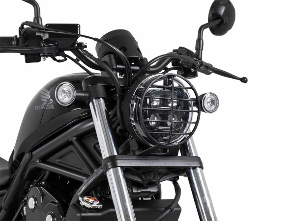 Protector de faros negro para Honda CMX 500 Rebel (20-) Hepco & Becker