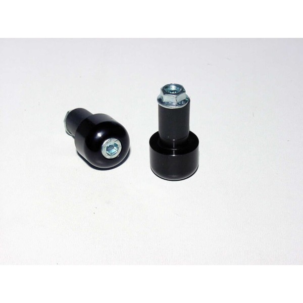 LSL Lenkerendstücke Aluminium, zylindrisch, klein, für 22,2 mm Lenker, mit Gummiklemmung, schwarz